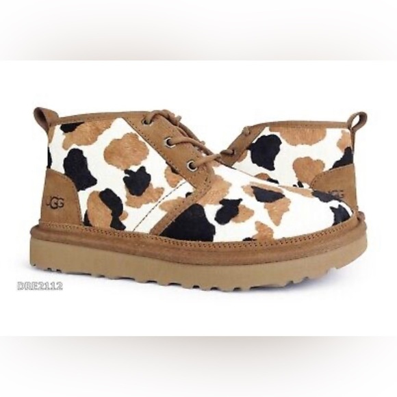 Authentic New Ugg Neumel Bootie Men’s Size 9 Hard To Find Cow Print Pattern! - Picture 5 of 6